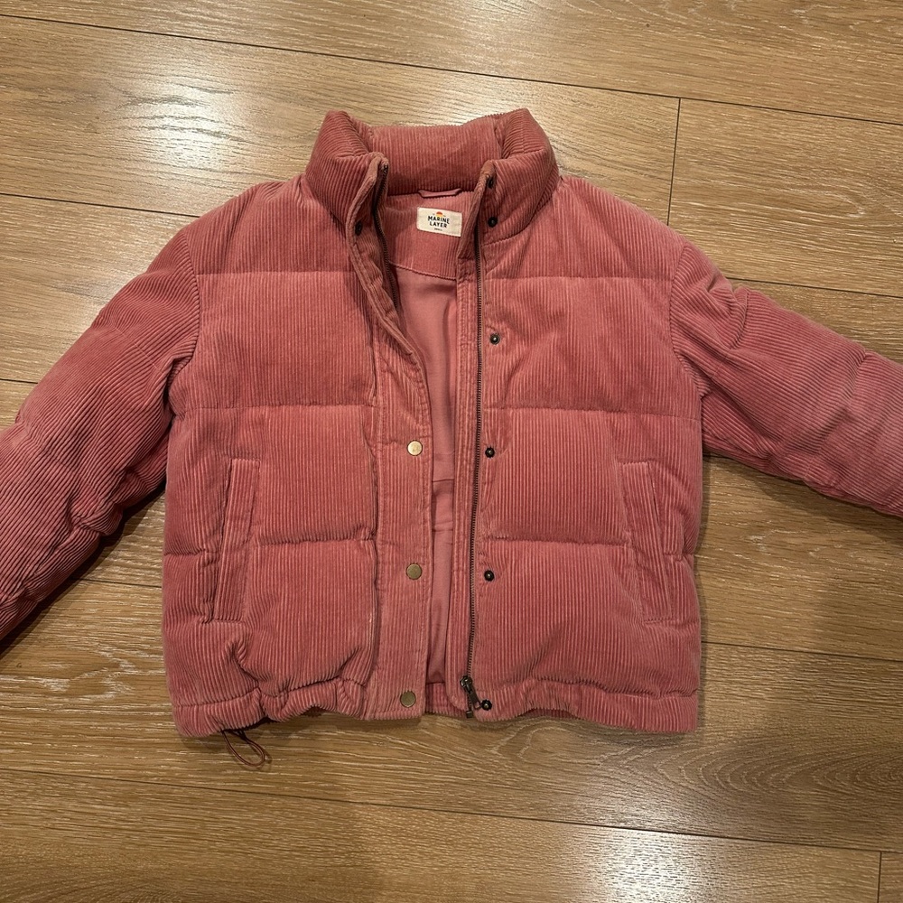 Marine Layer Pink Corduroy Puffer - Picture 5 of 11